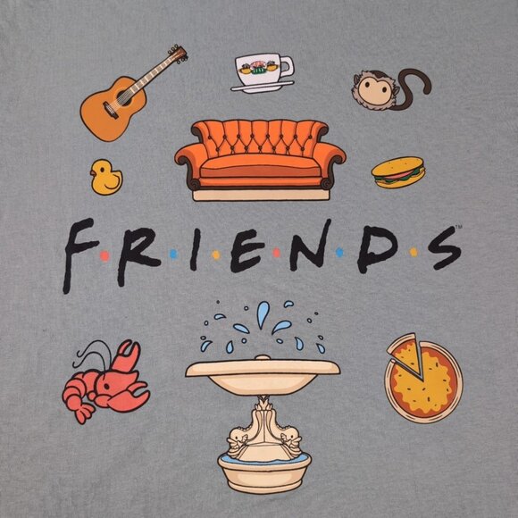 FRIENDS Unisex Green T-Shirt Cute Graphic Print Cartoon, Large - Picture 3 of 6